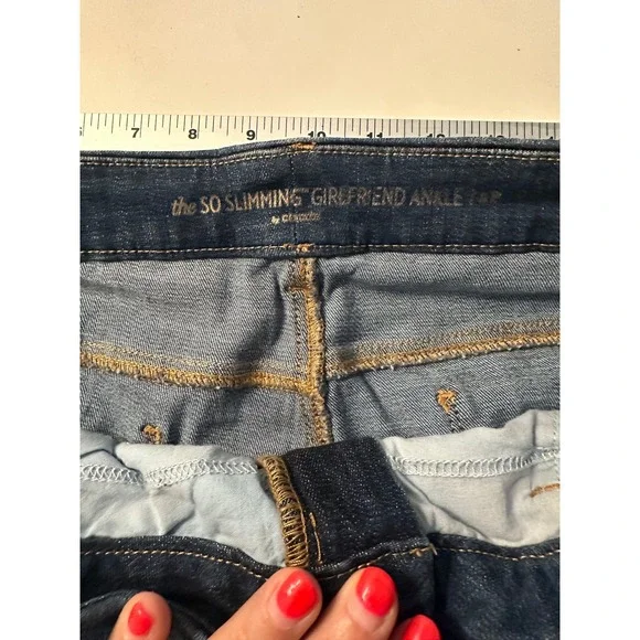 Chico's Girlfriend‎ Ankle Jeans So Slimming Stretch Dark Wash Denim Size 3 / 16 - Picture 5 of 7